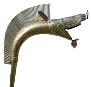Logo de la Charte des Druides : un carnyx à tête de sanglier